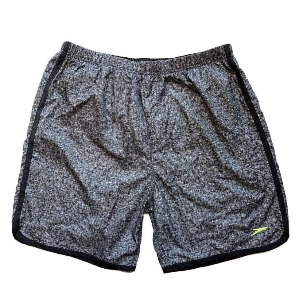 Speedo Swim Trunks Board Shorts Mens Large Built-In-Brief Surf Beach Heather NEW